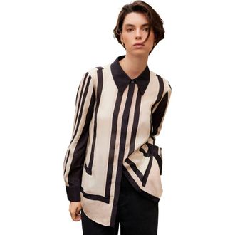 Mint Velvet Graphic Print Shirt in Light Pink at Nordstrom, Size X-Small