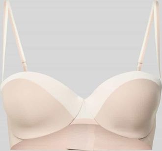 HUGO BOSS BH mit abnehmbaren Tr&auml;gern und Logo-Detail in Beige, Gr&ouml;&szlig;e 75C