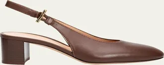 Gianvito Rossi 45mm Leather Slingback Pumps
