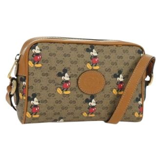 Gucci Pre-owned Cross Body Bags, female, Beige, Size: ONE SIZE Pre-owned Vintage Micro Small GG Canvas Shoulder Bag