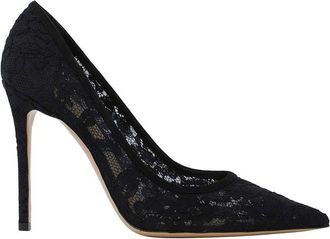 Gianvito Rossi Black Lace Claudia Pumps