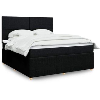 vidaXL Vidaxl - Cama Box Spring Con Colch&oacute;n Tela Negro 180x200 Cm