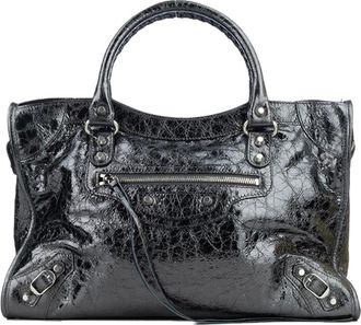Balenciaga Tassen, Dames, Grijs, ONE Size, Leer, Leren handtas voor moderne vrouwen