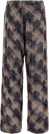 Dries Van Noten Purple Exterior: Viscose Pantaloni Trousers