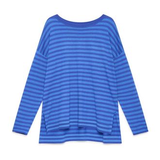Maliparmi Round-neck Knitwear, female, Blue, M, Soft Touch Knitwear