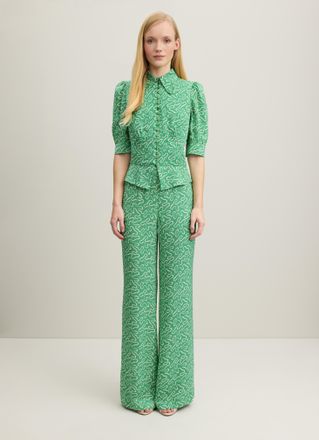 L.k. Bennett Womens Elsie Woven Tops, Green - Size 20 UK