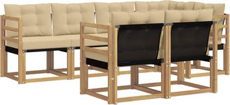 vidaXL Conjunto De Sof&aacute;s De Exterior 7 Uds. Y Beige Vidaxl