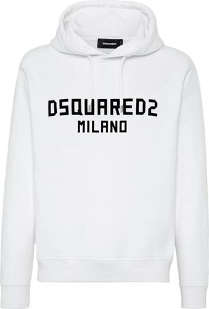 Dsquared2 Mens Milano Logo Cool Fit White Hoodie Cotton - Size X-Large