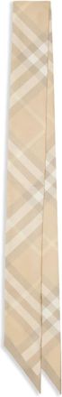 Burberry Check silk scarf - unisex - Silk - OS - Neutrals