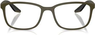 Prada 55mm Pillow Optical Glasses in Matte Green at Nordstrom