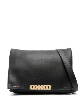 Victoria Beckham large Chain Pouch leather shoulder bag - women - Calf Leather - OS - Black