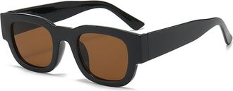 Generic Outdoor Men Small Frame Sunglasses Commuter Sports Sun Glasses(Brown)