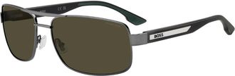 BOSS 1906/S Polarized KJ1/L7 Mens Sunglasses Silver Size 62