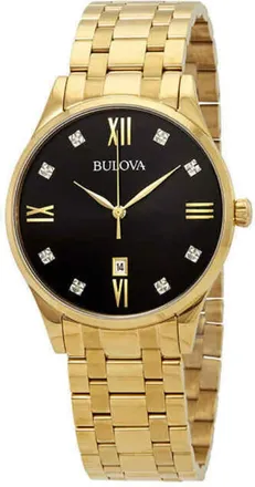 Bulova Gold-Tone Stainless Steel Mens Watch