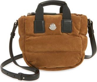 Moncler Micro Caradoc Puffer Crossbody Bag in Espresso at Nordstrom