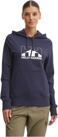 Helly Hansen Nord Graphic Pullover Hoodie - Dames - Outdoor shirts - Blauw - M - Katoen - Fitness