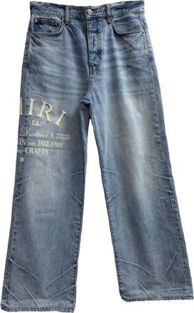 Amiri Arts District Wide-Leg Jeans in Blue Cotton