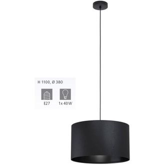 Eglo Eglo Maserlo 1 Lampadario a Sospensione, Nero