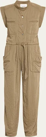 Isabel Marant Suzie Crinkled Drawstring Jumpsuit