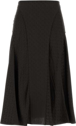 Fendi Embroidered Silk Skirt