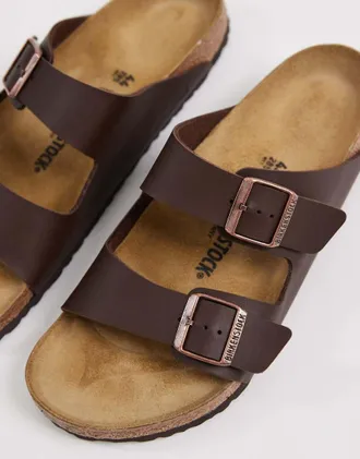 Birkenstock Arizona sandali Birko-Flor marrone scuro