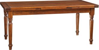 Biscottini International Mesa Extensible De Estilo Country De Madera Maciza De Tilo Acabado Con Efecto Nogal
