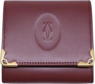 Cartier Pre-owned Vintage Coin Case - Dames - Pre-owned - Rood - Maat: ONE Size Leer