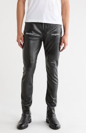 Rta Bryant Faux Leather Skinny Pants in Black Merciless Faux at Nordstrom Rack, Size 34