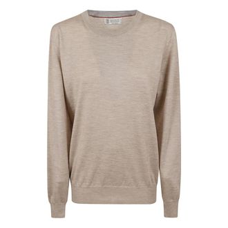 Brunello Cucinelli Dames, Truien, Bruin, Maat: 2XL Zijde