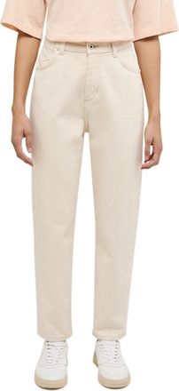 Mustang Mom-Jeans MUSTANG Damen Style Charlotte Tapered, Damen, Gr. 33, L&auml;nge 32, beige (2014 beige), Denim/Jeans, 100% Baumwolle, unifarben, bequem, Jeans Mo