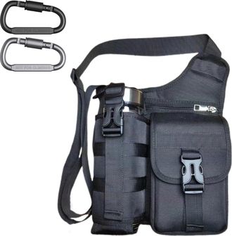 Generic Shoulder Bags with Water Bottle Holder, Anti-Theft Multi Compartment Sling Backpack Hiking Sling Messenger, Outdoor Crossbody for Camping, Fishing, Cl