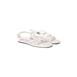 Tommy Hilfiger Platte leren sandalen met gekruiste bandjes