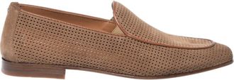 Baldinini Perforated Suede Slip-On - Heren - Loafers - Bruin - 43 EU - Leer - Schoenen