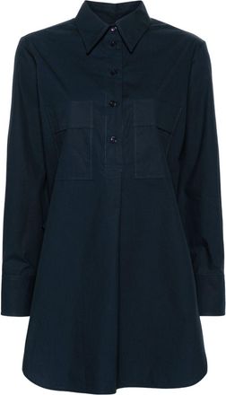 MODES side-slit poplin shirt - women - Cotton - M - Blue