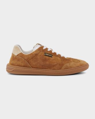 Versace Men & apos;s Greca Court Suede Sneakers