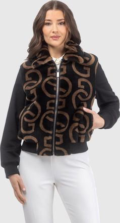 Gorski G PRINTED MERINO SHEARLING LAMB BOMBER JACKET WITH LORO PIANA WOOL TRIM