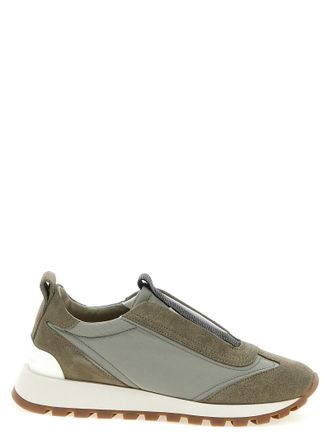 Brunello Cucinelli Bicolor Polyester Athletic Womens Sneakers