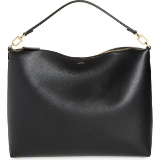 Toteme Medium Bevel Leather Hobo Bag in Black at Nordstrom