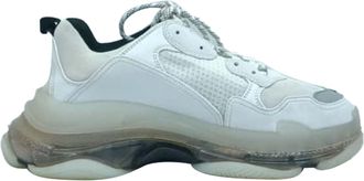 Balenciaga Pre-owned Mens Triple S Clear Sole Sneakers in White - Ecru - Size EU 45