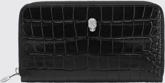 Philipp Plein Portafoglio in pelle stampa cocco con skull e strass