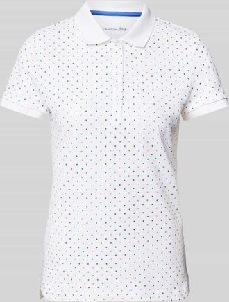 Christian Berg Regular Fit Poloshirt mit Strukturmuster in Weiss, Größe L