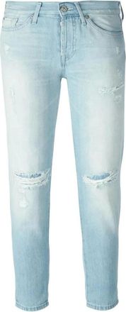 7 For All Mankind Jeans, Dames, Blauw, W25, Denim, Josie Cropped Broeken