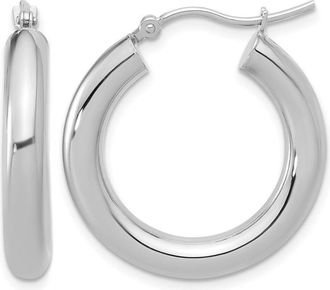 Diamond2Deal 14K Gold Polished Lightweight Round Shape Hoop Earrings