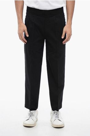 Neil Barrett Tapered Fit Linen Blend Pants with Double Pleat size 44