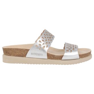 Mephisto Geperforeerde leren sandaal met open teen - Dames - Sandalen - Grijs - 36 EU - Leer - Schoenen
