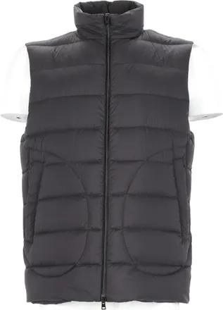 Herno High Stand Collar Padded Vest With Horizontal Quilting