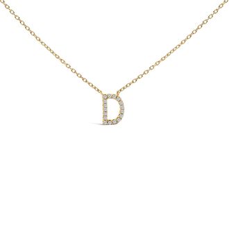 House of Brilliance 10K Gold Diamond Accent A-Z Block Initial Pendant Necklace