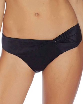 Luxe Side Twist California Bikini Bottom In Onyx