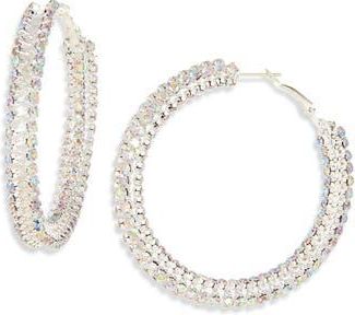 Tasha AB Crystal Hoop Earrings in Silver Ab Crystal at Nordstrom Rack
