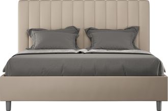 Itamoby Cama Matrimonio Contenedor 160x190 Moderno Polipiel Agueda M Color: Beige - Versi&oacute;n: Con Caja De Almacenaje